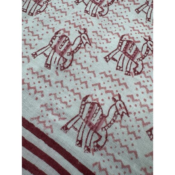 Anthropologie Pomegranate Boho Cotton Tunic S Pink White Resort Llama Print NWT - Picture 12 of 13